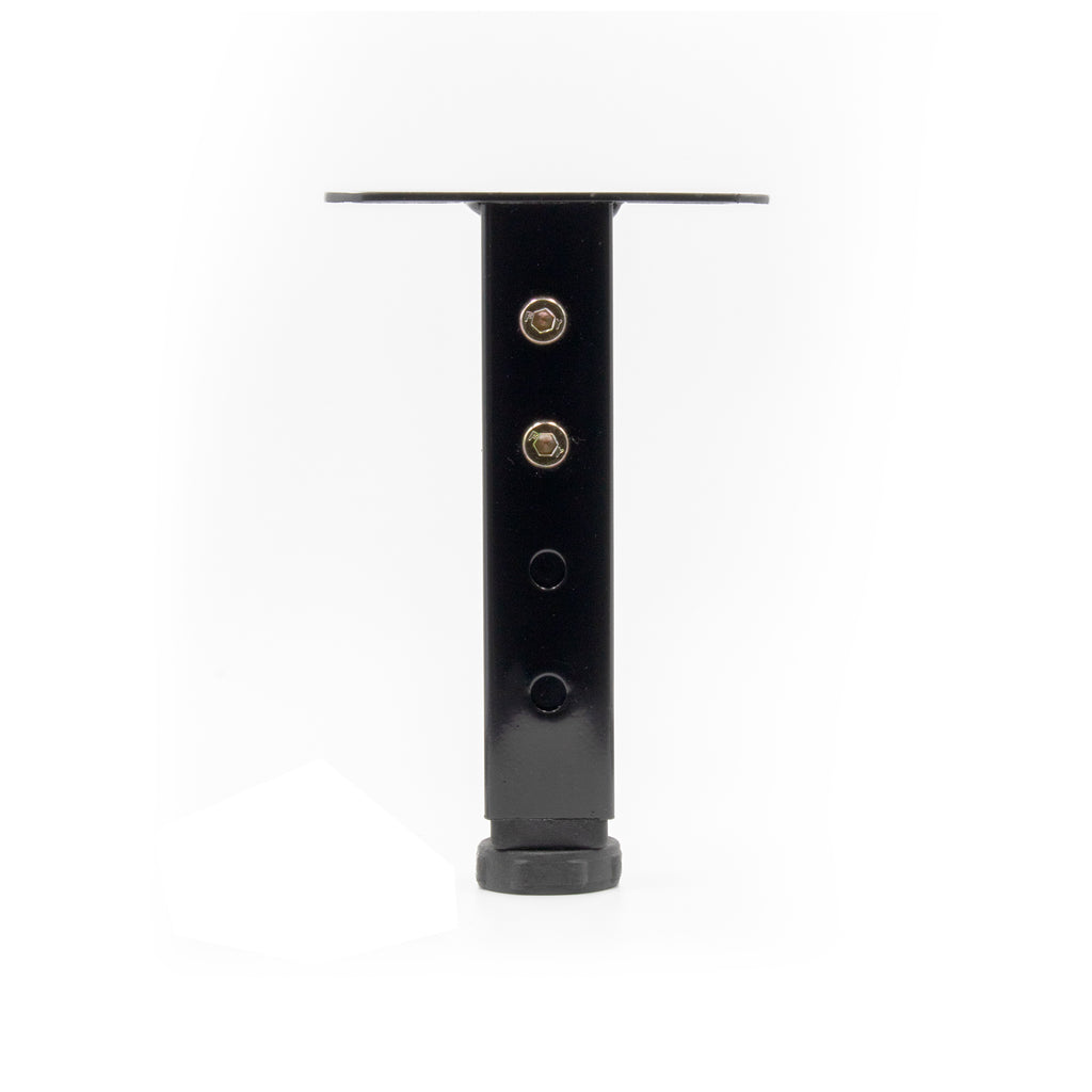 Pé metálico em T regulável 19–32,5 cm para móveis, até 180 kg, preto