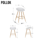 POLLOK - Conjunto de 4 Bancos Altos