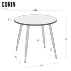 CORIN - Mesa de jantar com tampo de melamina