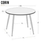 CORIN - Mesa de jantar com tampo de melamina