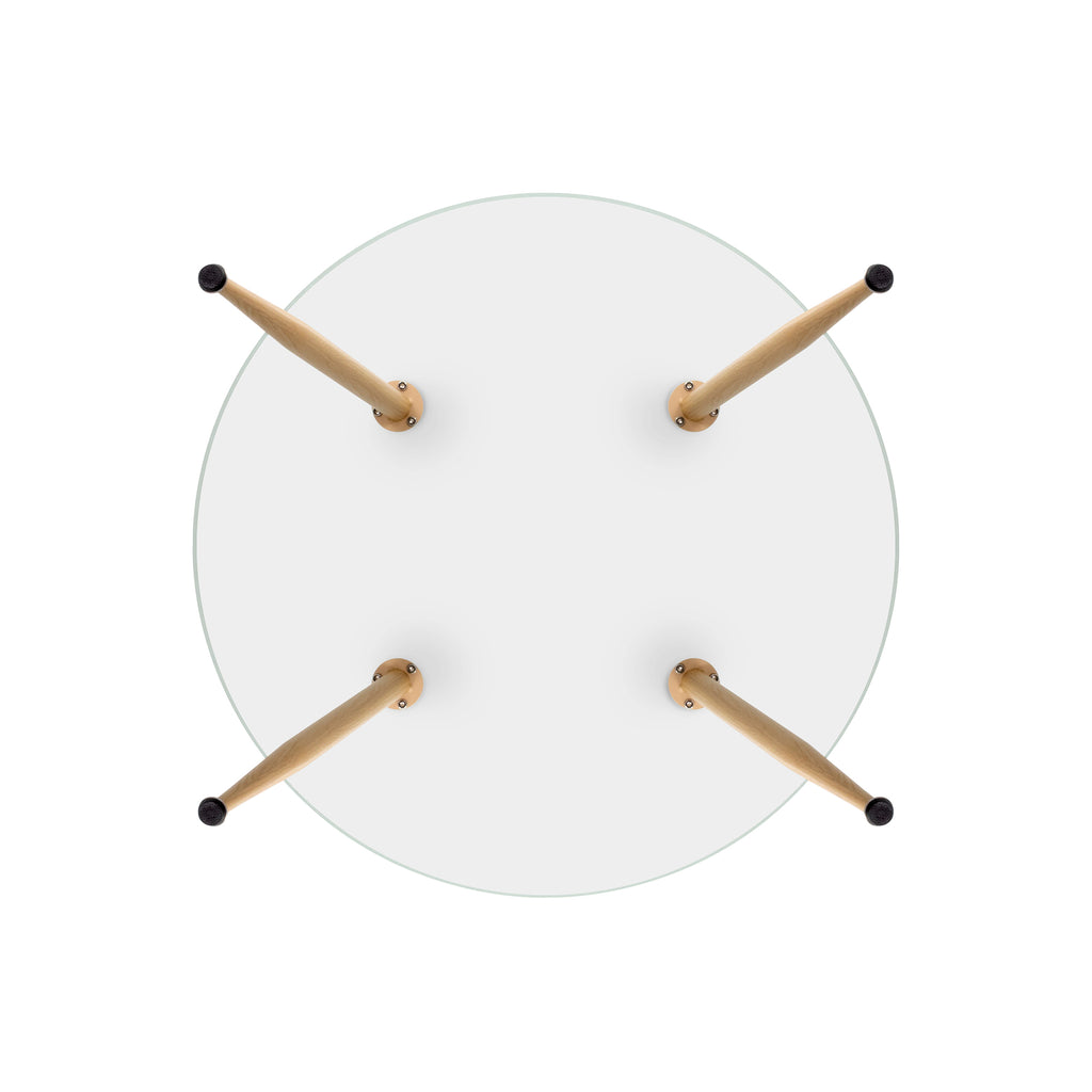 CORIN - Mesa de jantar com tampo de vidro