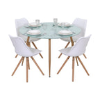 CORIN - Mesa de jantar com tampo de vidro