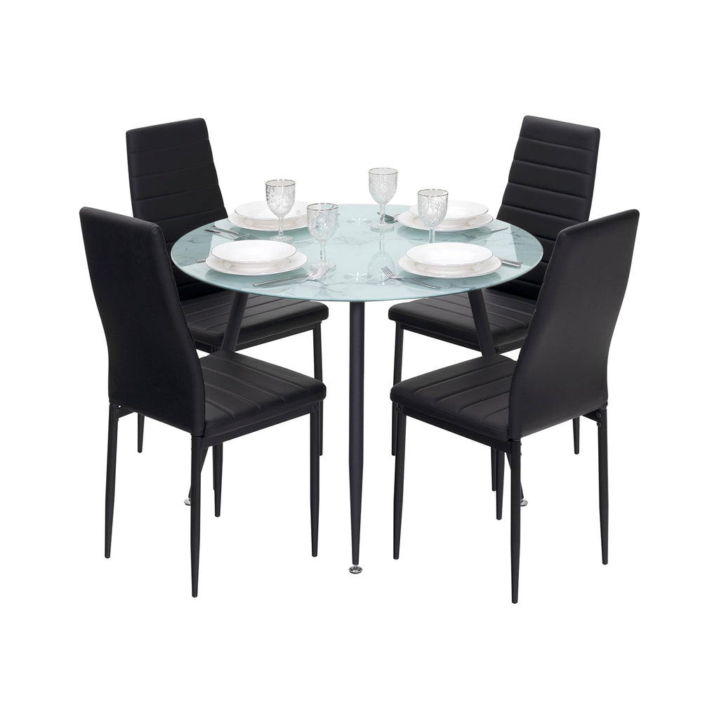 CORIN - Mesa de jantar com tampo de vidro