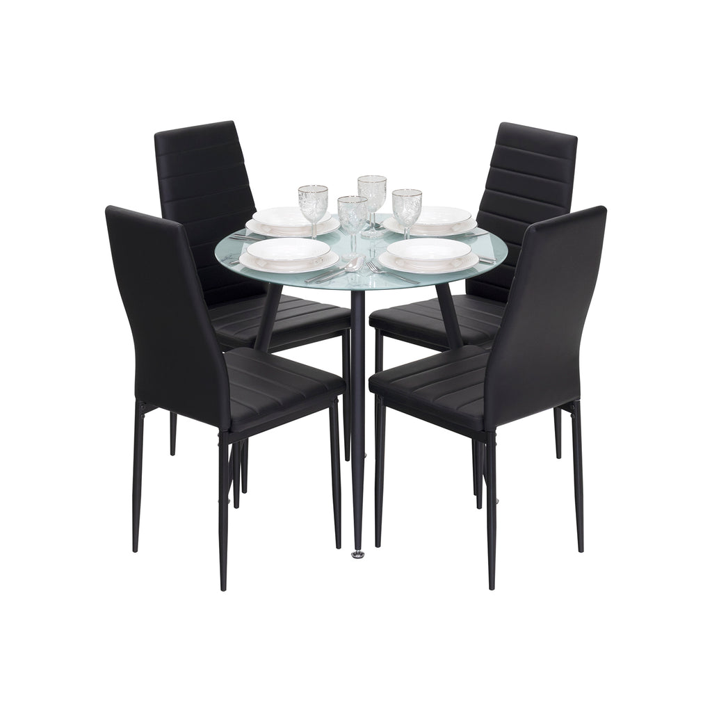 CORIN - Mesa de jantar com tampo de vidro