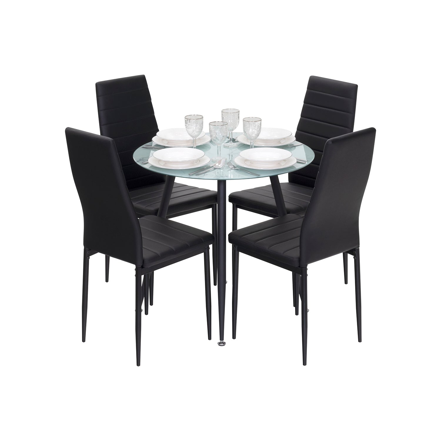 CORIN - Mesa de jantar com tampo de vidro