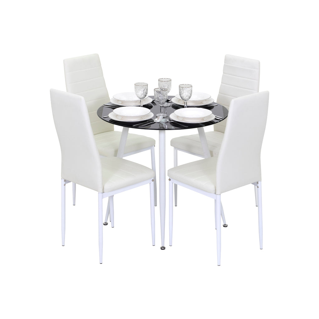 CORIN - Mesa de jantar com tampo de vidro