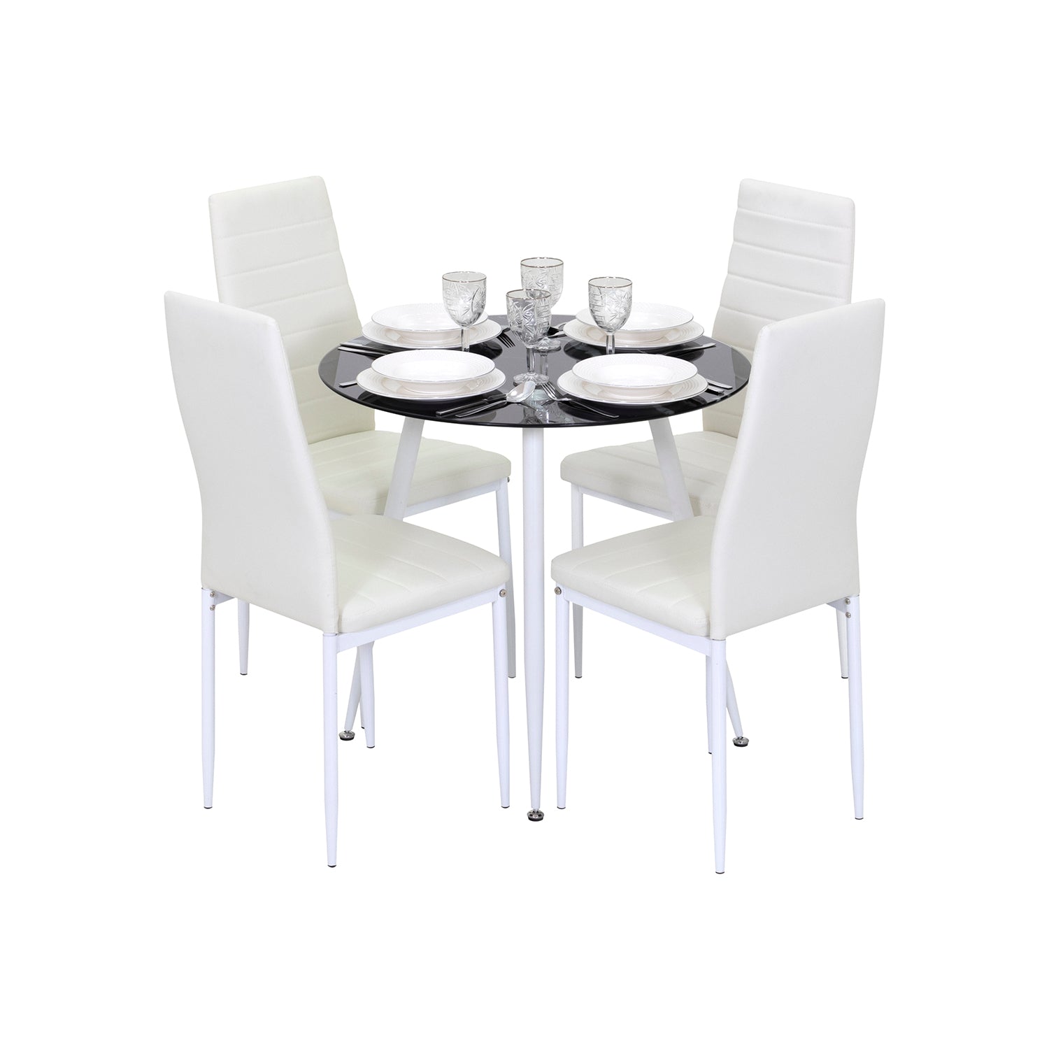 CORIN - Mesa de jantar com tampo de vidro