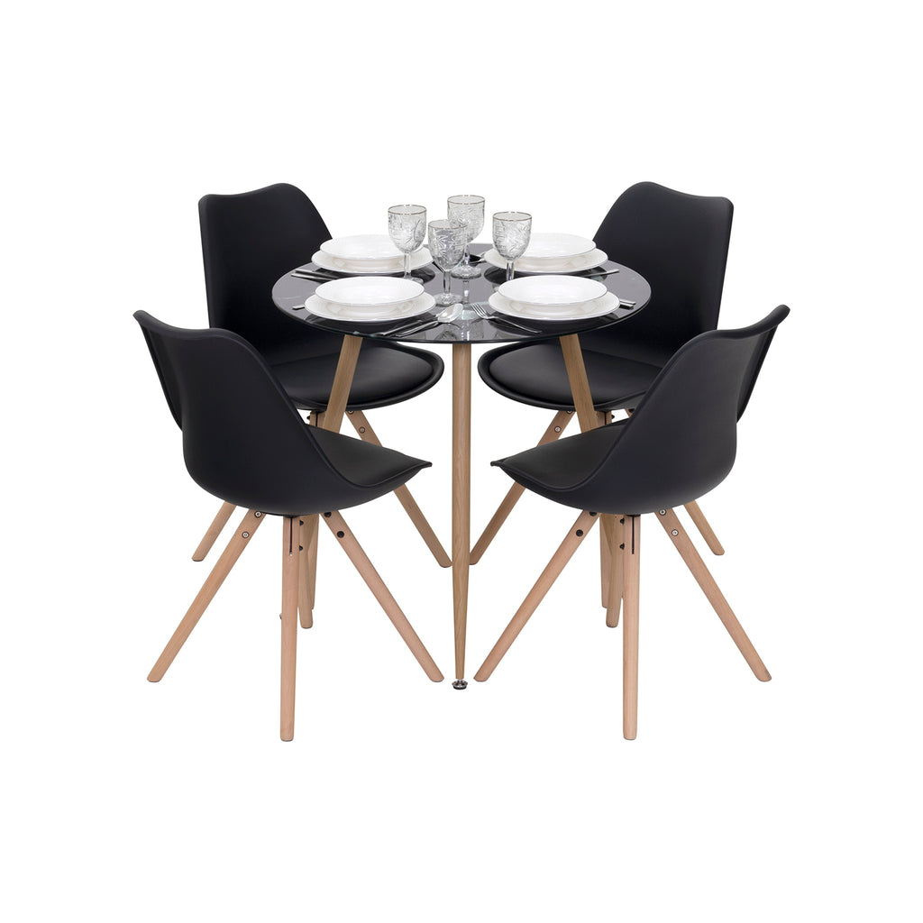 CORIN - Mesa de jantar com tampo de vidro