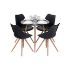 CORIN - Mesa de jantar com tampo de vidro