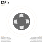 CORIN - Mesa de jantar com tampo de vidro