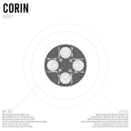 CORIN - Mesa de jantar com tampo de vidro