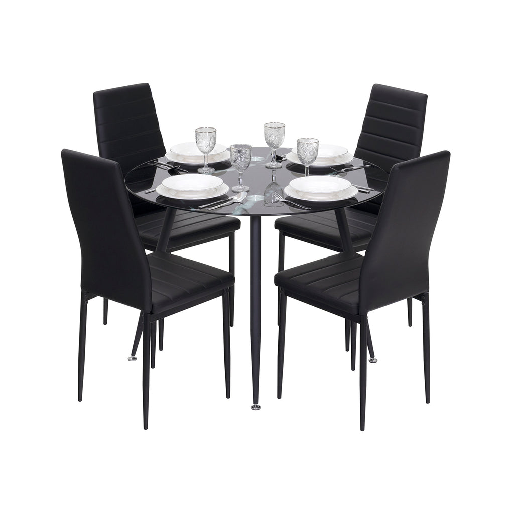 CORIN - Mesa de jantar com tampo de vidro