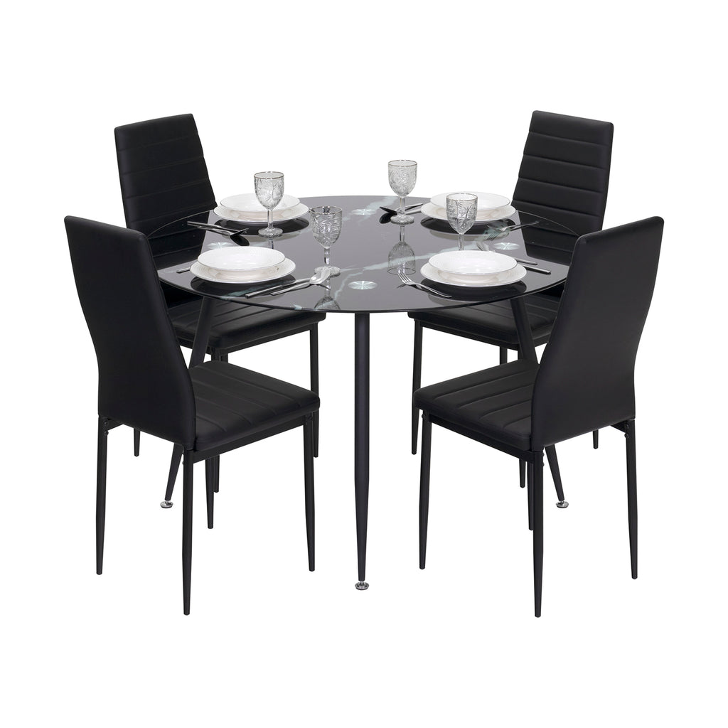 CORIN - Mesa de jantar com tampo de vidro