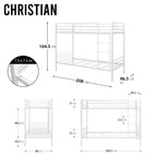 CHRISTIAN - Beliche Duplo em Metal Preto/Branco