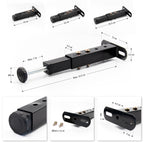 Pé Metálico em T com Altura Regulável 19–27,5 cm para Móveis, Estrados e Camas