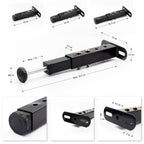 Pé metálico em T regulável 19–32,5 cm para móveis, até 180 kg, preto