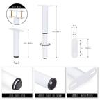 Pé Metálico em T Regulável 18,5–32,5 cm para Móveis e Estrados, até 180 kg, Branco