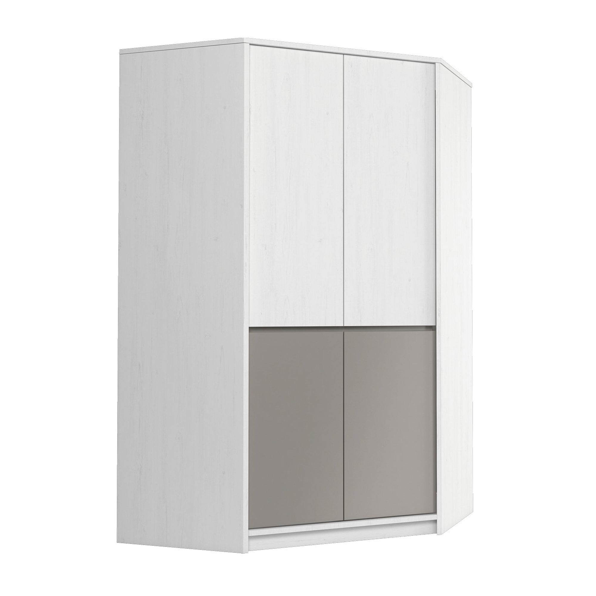 LEON – Roupeiro de canto branco e cinzento | N2D