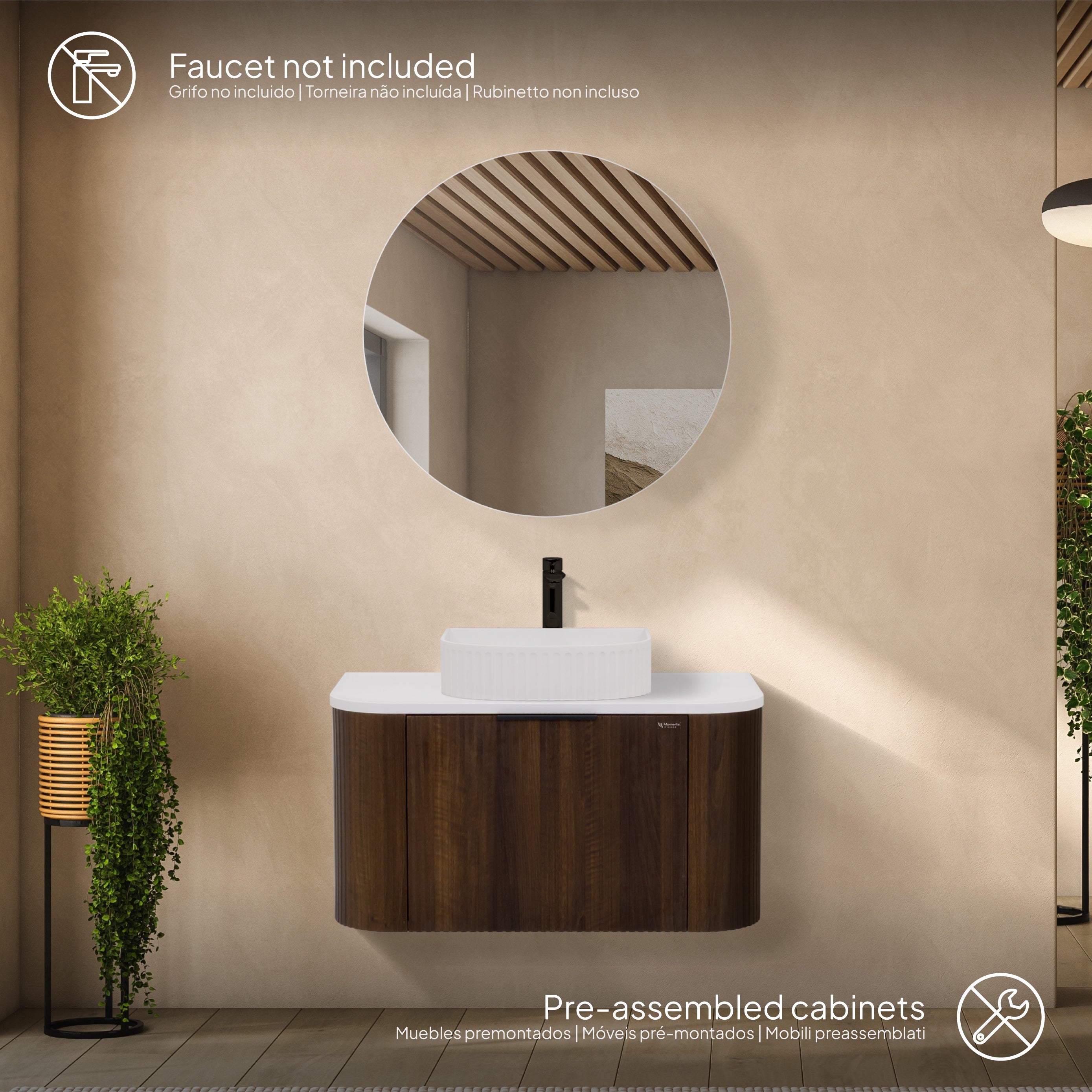 Maia - Conjunto de Casa de Banho Suspenso - Disponível em 90 cm - Várias Cores