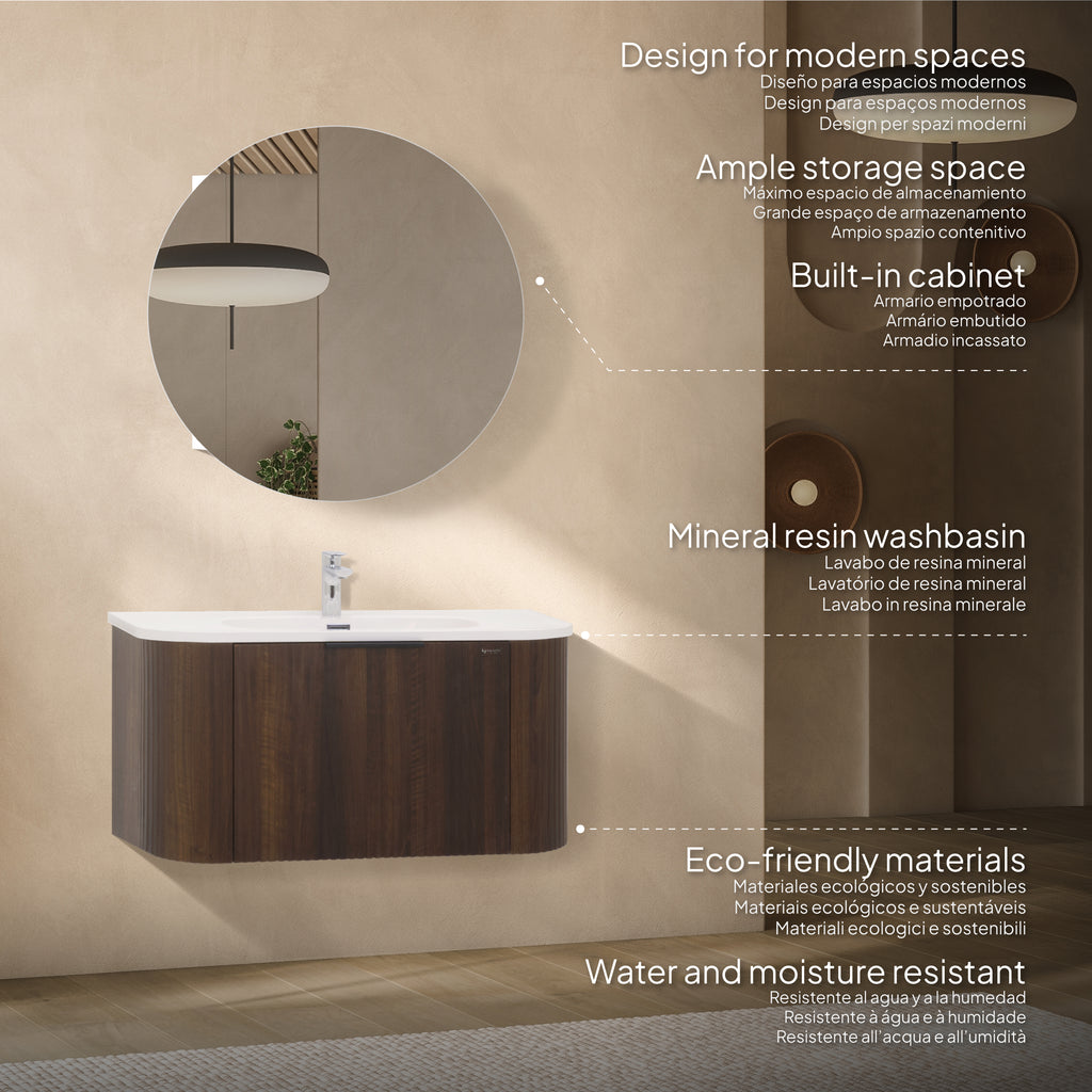 Maia Plus - Conjunto de Casa de Banho Suspenso - Disponível em 90 cm - Várias Cores