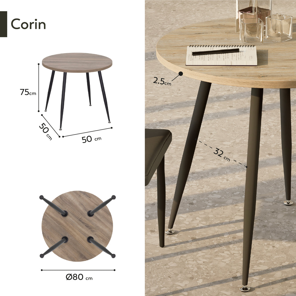 CORIN - Mesa de jantar com tampo de melamina
