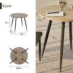 CORIN - Mesa de jantar com tampo de melamina