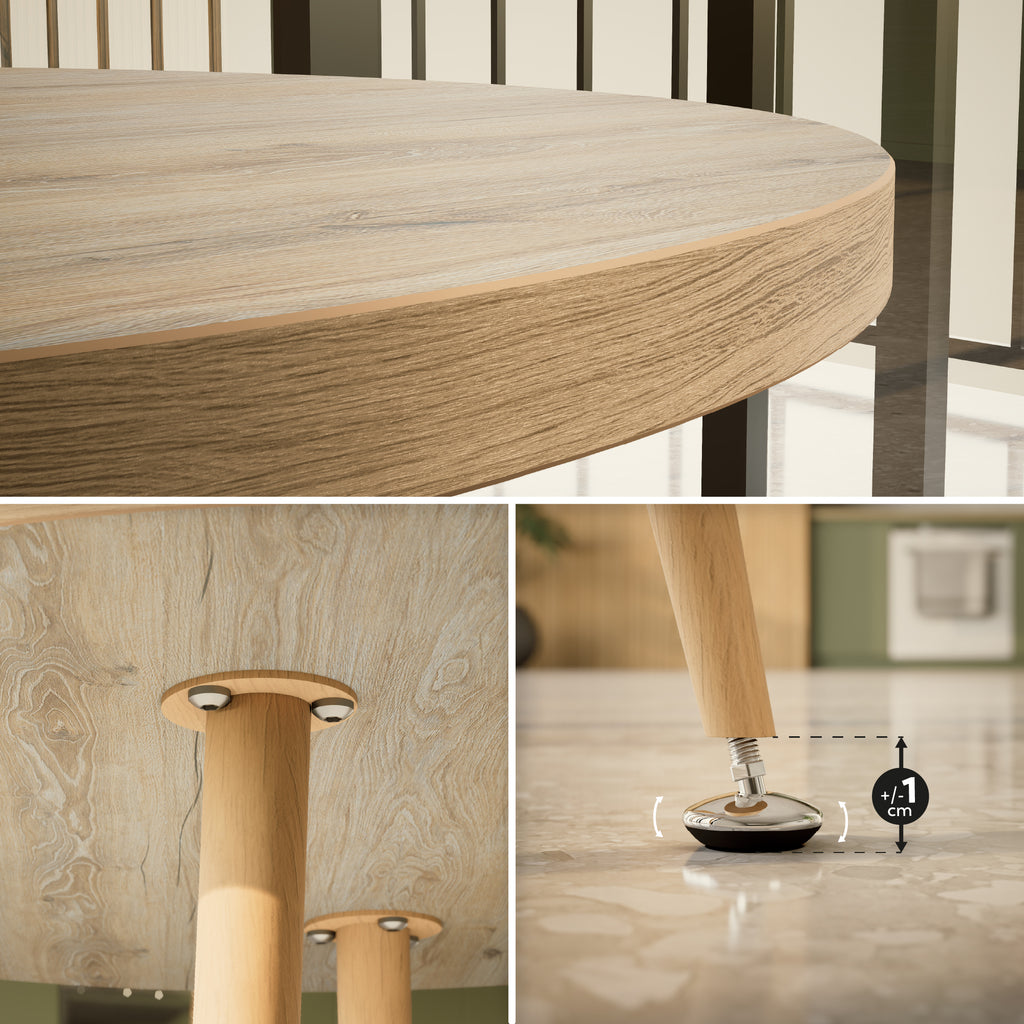 CORIN - Mesa de jantar com tampo de melamina