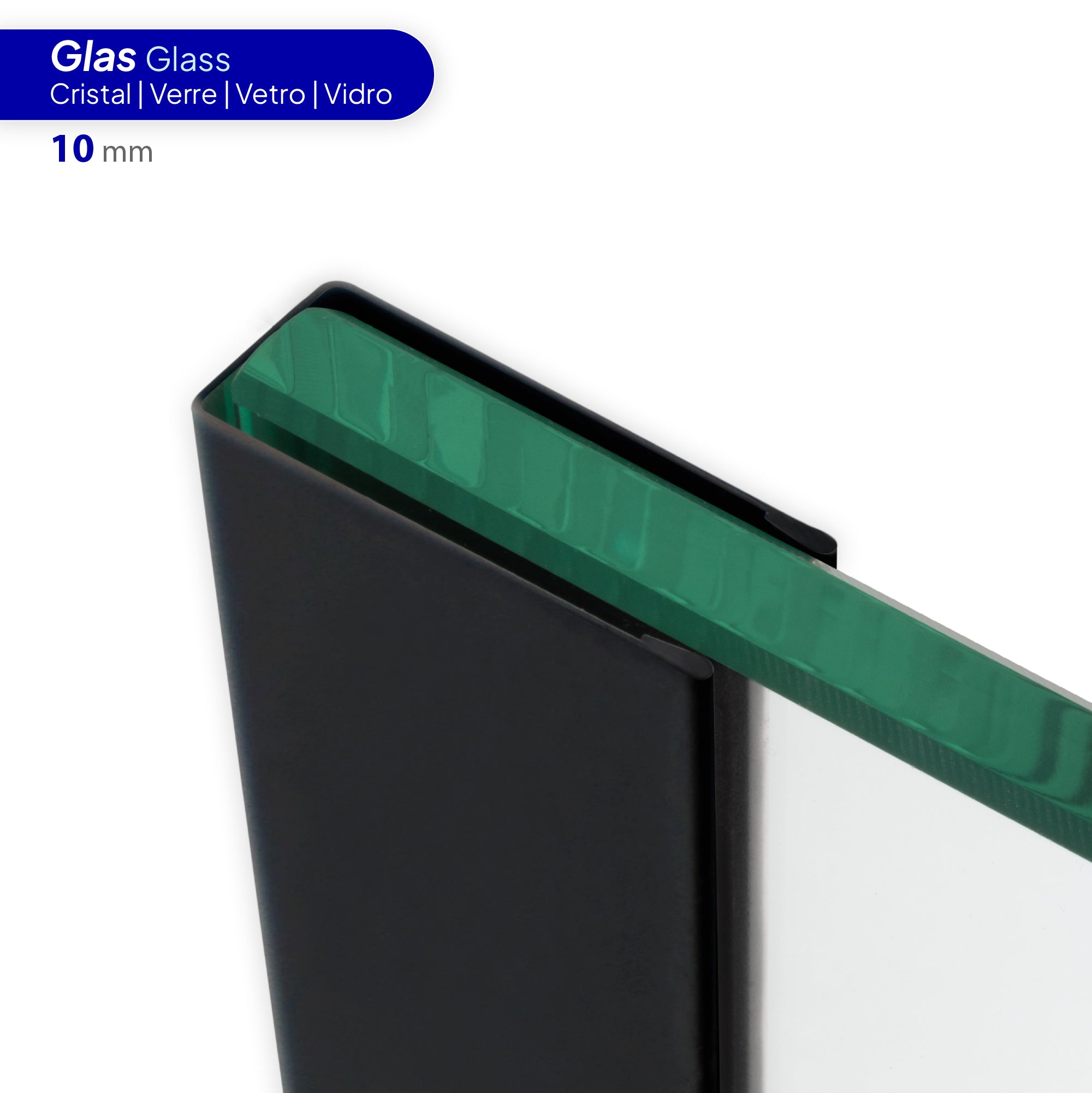 Perfil de compensação para painel de duche walk-in em aço inoxidável 304 preto mate