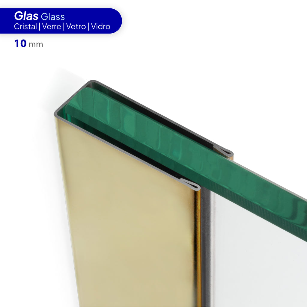 Perfil de compensação para painel de duche walk-in em aço inoxidável 304 preto mate