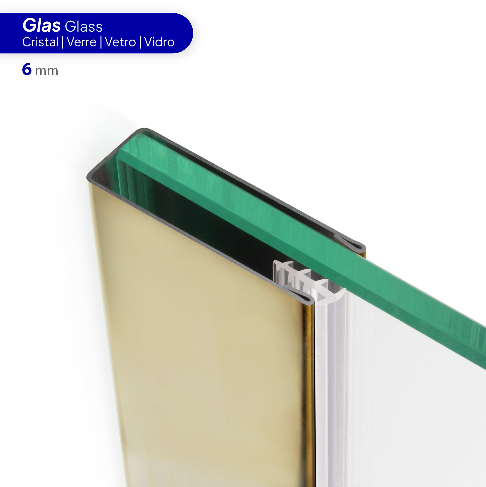 Perfil de compensação para painel de duche walk-in em aço inoxidável 304 preto mate