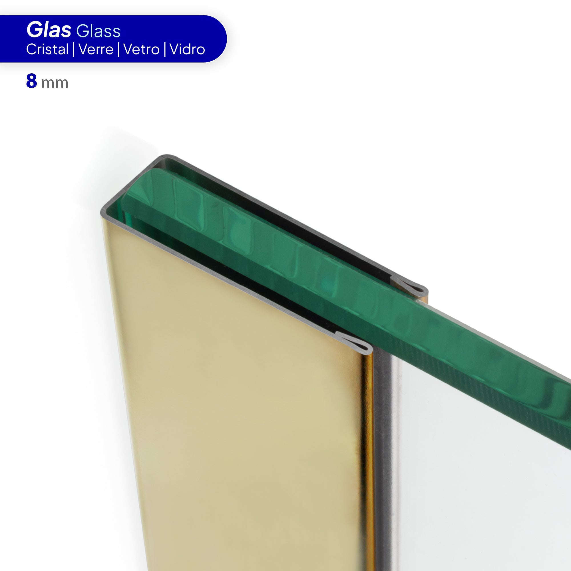 Perfil de compensação para painel de duche walk-in em aço inoxidável 304 preto mate