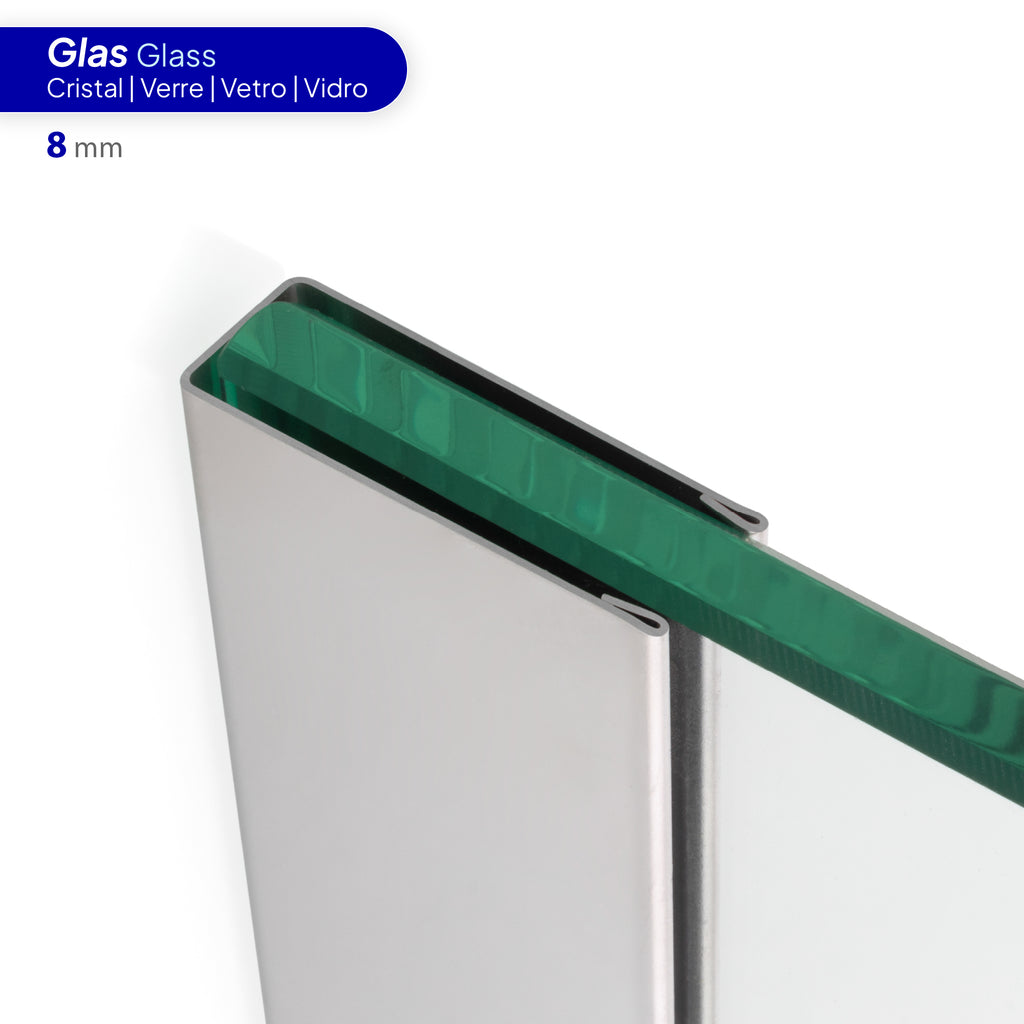 Perfil de compensação para painel de duche walk-in em aço inoxidável 304 inox 8K
