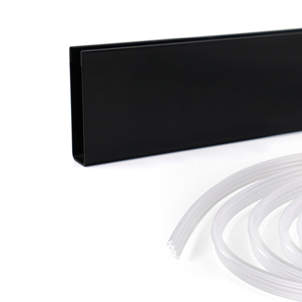 Perfil de compensação para painel de duche walk-in em aço inoxidável 304 preto mate