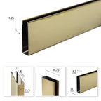 Perfil de compensação para painel de duche walk-in em aço inoxidável 304 preto mate