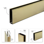 Perfil de compensação para painel de duche walk-in em aço inoxidável 304 preto mate