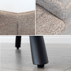 RAINER - Conjunto de 2 cadeiras de jantar giratórias 360°, em tecido castanho, estrutura em metal preto