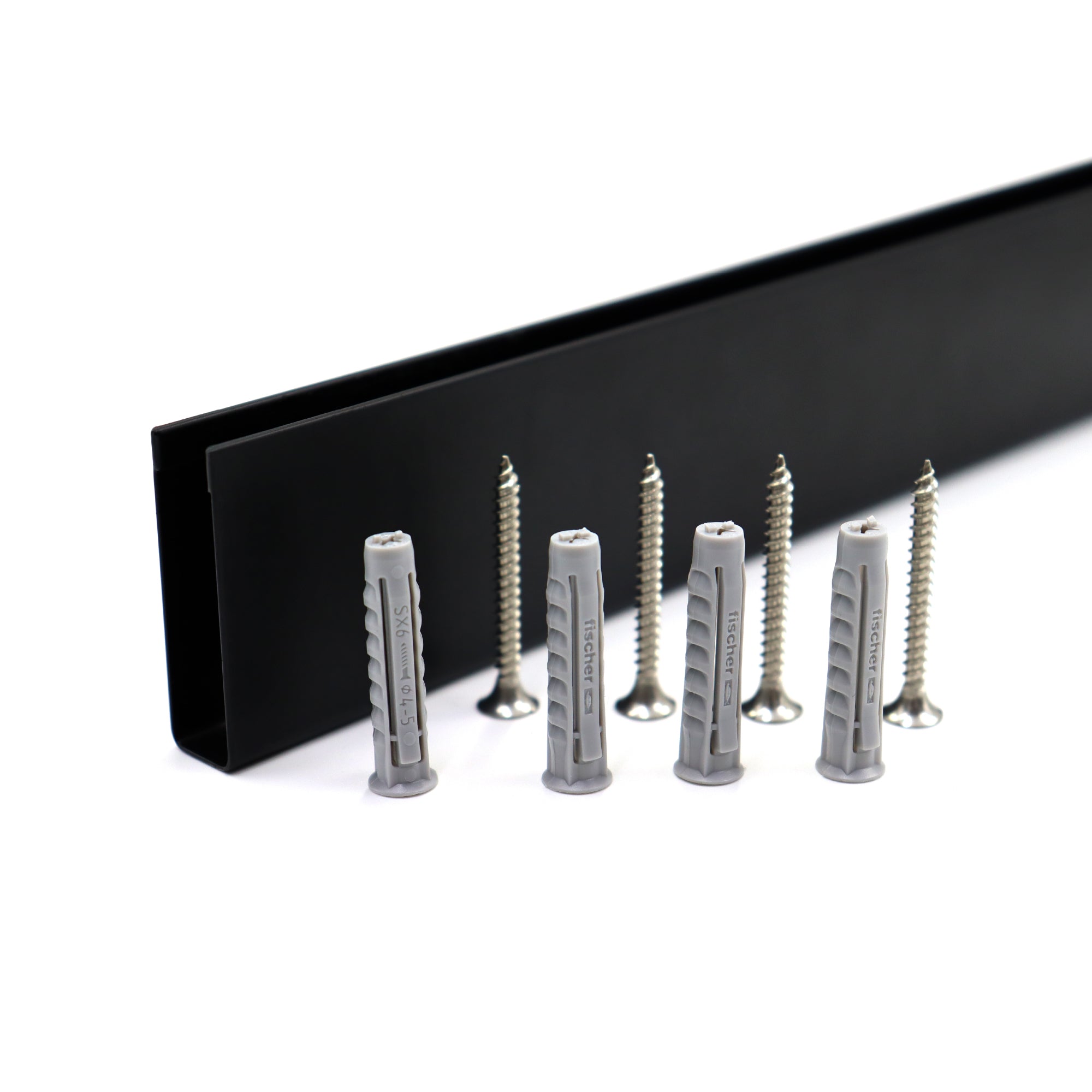 Perfil de compensação para painel de duche walk-in em aço inoxidável 304 preto mate