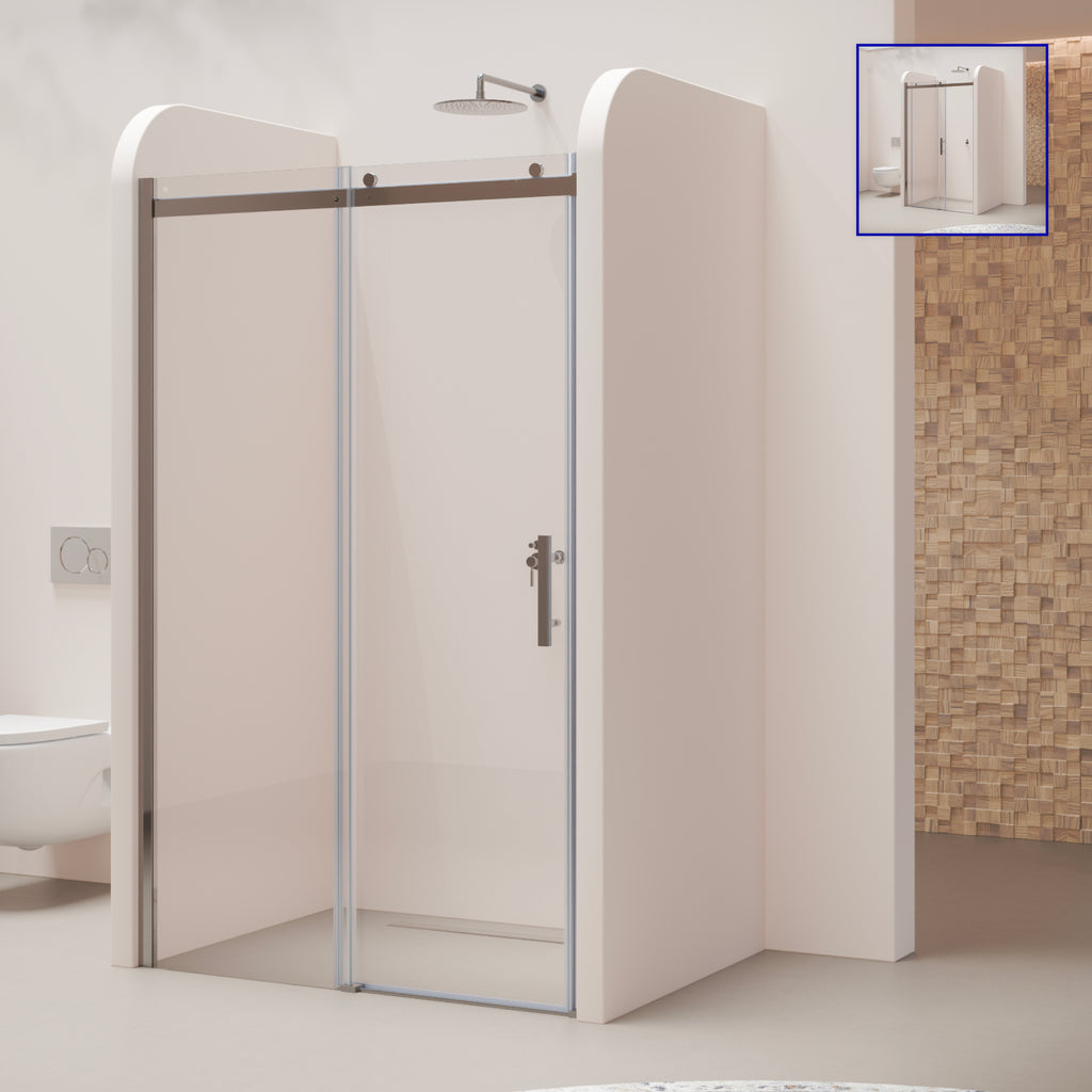 VIOLA - Frontal de duche com porta de correr em vidro temperado de 8 mm - Vários tamanhos