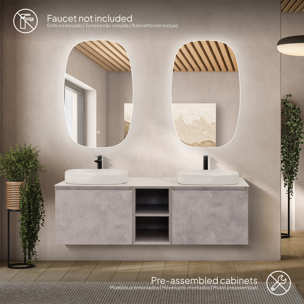 Indra - Conjunto de Casa de Banho Suspenso Duplo - Disponível em 150 cm