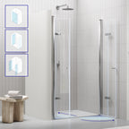 LENA - Frontal de duche com portas dobráveis em vidro temperado