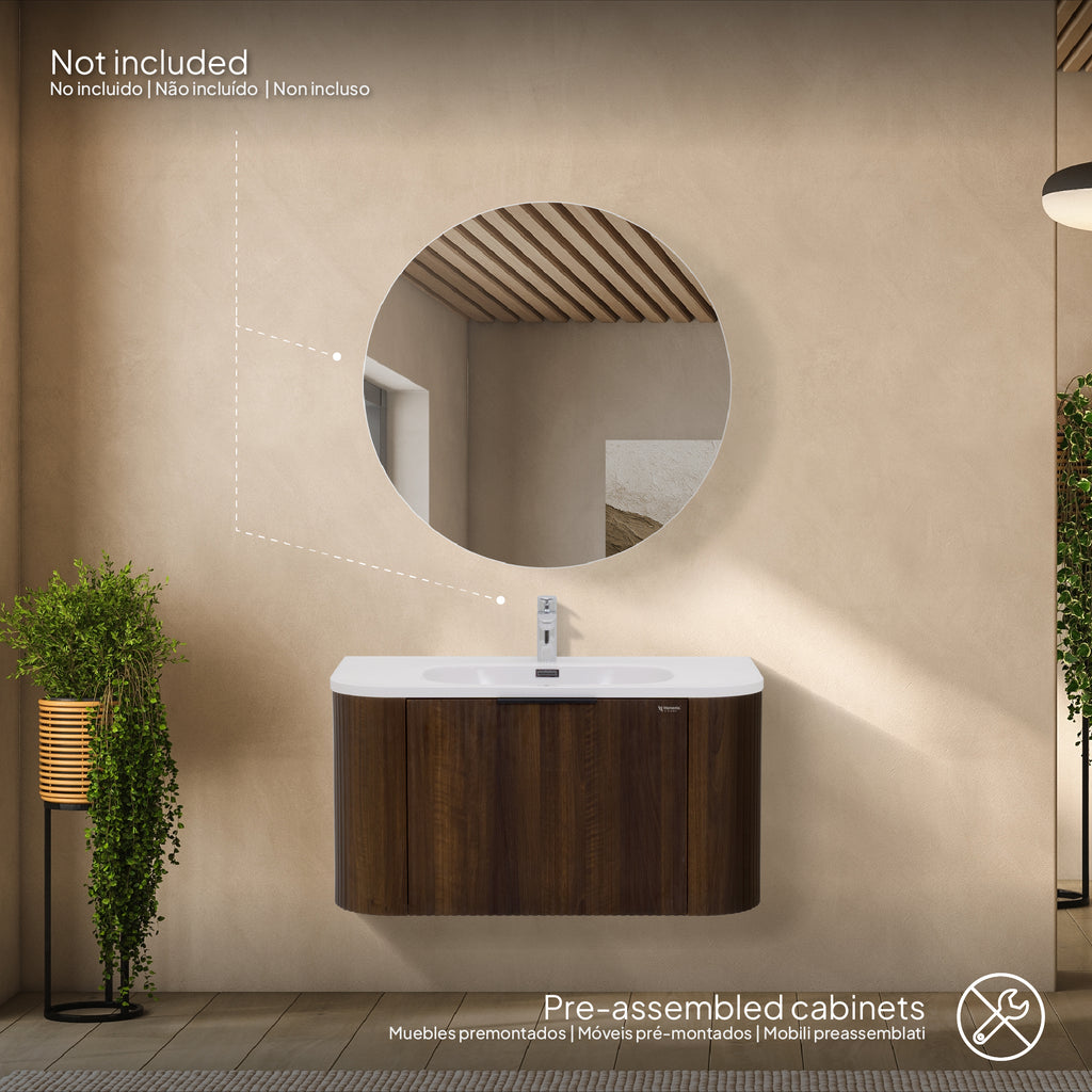 Maia Plus – Móvel de Lavatório Suspenso com Gavetas Soft-Close | 90 cm