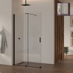 NADINE - Painel de Duche Walk-In em Vidro Temperado 8mm com Perfil Preto