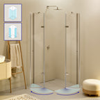 ALICE - Cabine de duche com portas articuladas em vidro temperado meio fosco