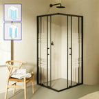 DIANA - Cabine de duche de entrada de canto com portas de correr em vidro meio fosco