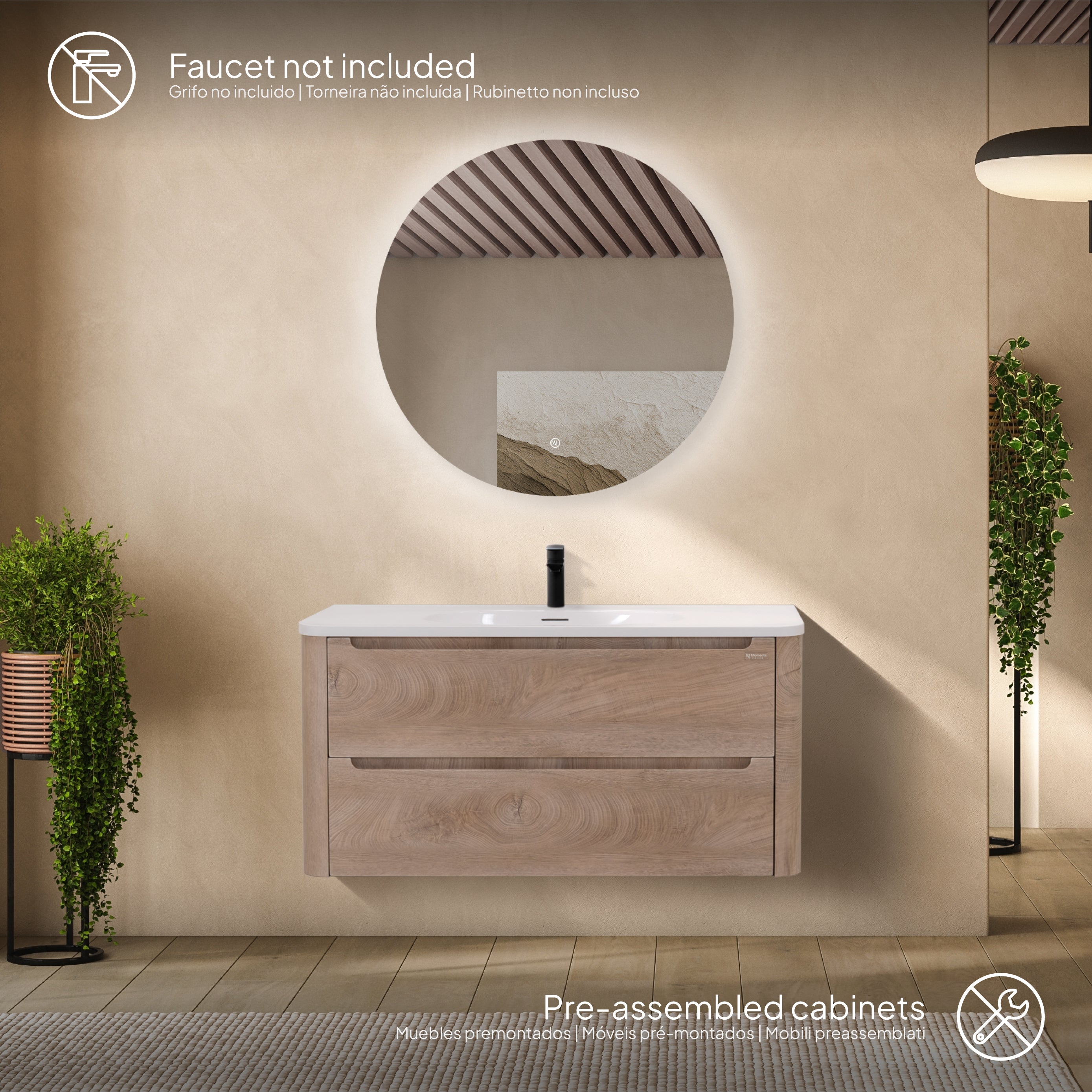 Vesta - Conjunto de Casa de Banho Suspenso - Disponível em 100 cm