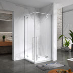 JAYLA - Cabine de duche reversível, portas de abrir, vidro6 mm e perfis cromados