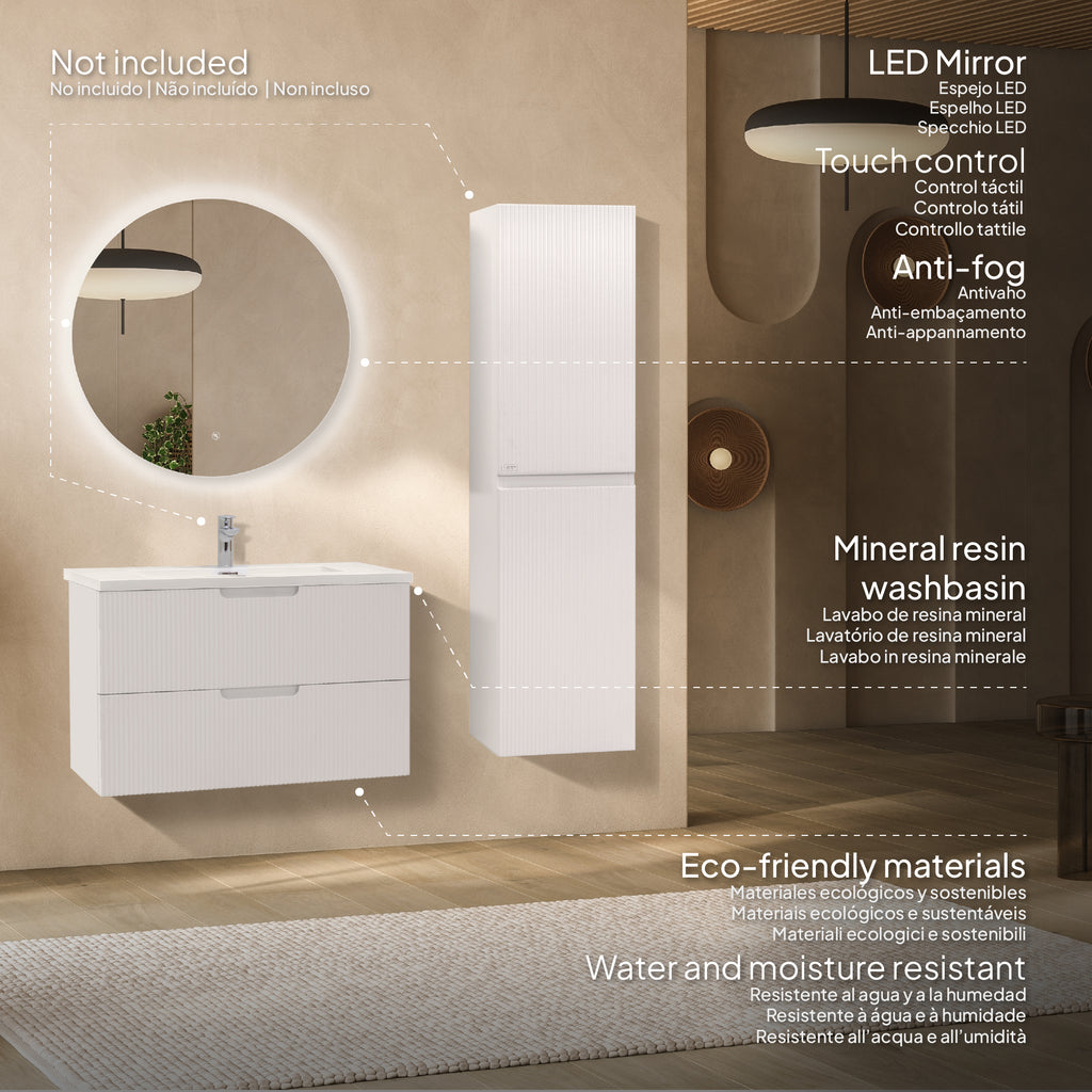 Tália – Móvel de Lavatório Suspenso com Gavetas Soft-Close | Vários Tamanhos e Cores