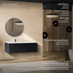 Dafne – Móvel de Lavatório Suspenso 120 cm em Preto Mate com Soft-Close