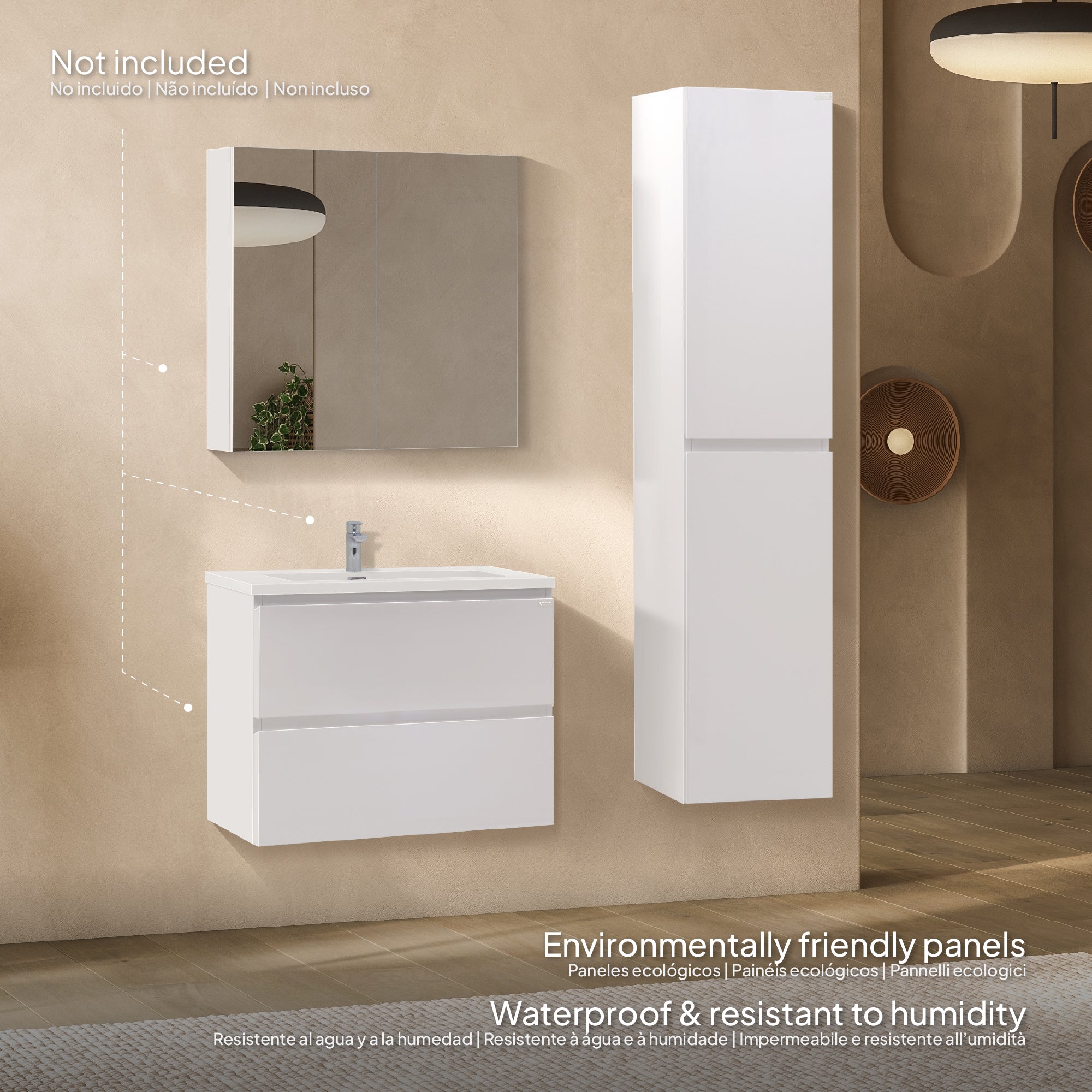 Atena – Coluna Lateral de Casa de Banho com Soft-Close | 2 Cores