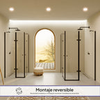 ALICE - Cabine de duche de canto com portas articuladas em vidro temperado e perfis pretos